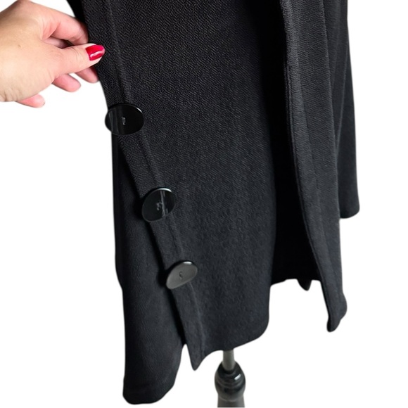 Soft Surroundings Black Draped Sleeveless Vest | Open Front Button Sides | PL - Picture 4 of 8